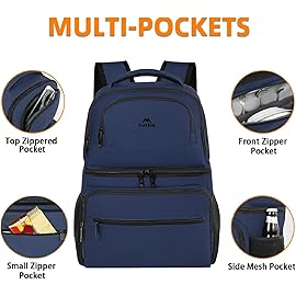 MATEIN Cooler Backpack Insulated Waterproof, 40 Cans Leak-Proof Lunch Backpack Cooler for Men Women, Double Layer Lightweight Soft Coolers Bag Portable Lunchbox Back pack for Beach Travel Picnic, Blue