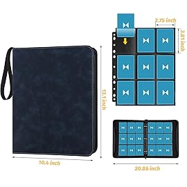 GERMUN 720 Card Binder, Premium Trading Card Binder, 9 Pocket Double Sided Pocket PU Card Collection Binder, Collector Card Album, Card Folder for MTG, TCG, Sports Cards, Game Cards (Dark Blue)