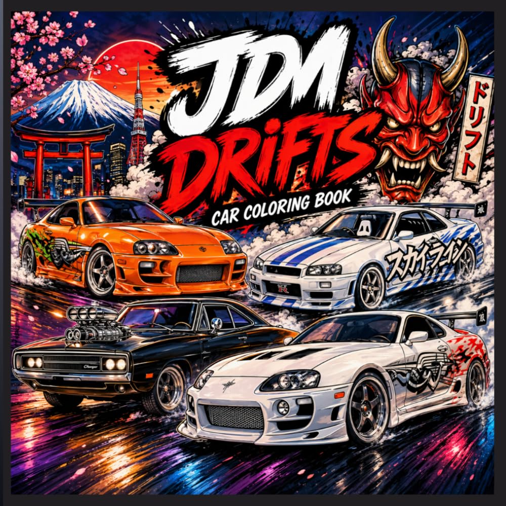 JDM DRIFTS CAR COLORING BOOK: DRIFTS CARS (DREAM CAR)