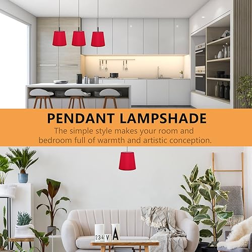 Miniatura 8 de Beaupretty Pantalla de tela para lámpara de mesa, lámpara de mesa, lámpara de mesita de noche, tela de repuesto, cubierta de lámpara moderna, E14,