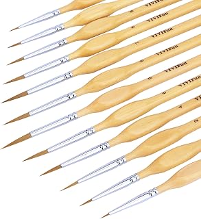 Micro Detail Paint Brush Set, Fine Tip Point Paint Brush for Art Painting, 12 Pcs Miniature Paint Brushes for Acrylic, Watercolor, Oil, Models, Crafts, Warhammer 40k, Line Drawing