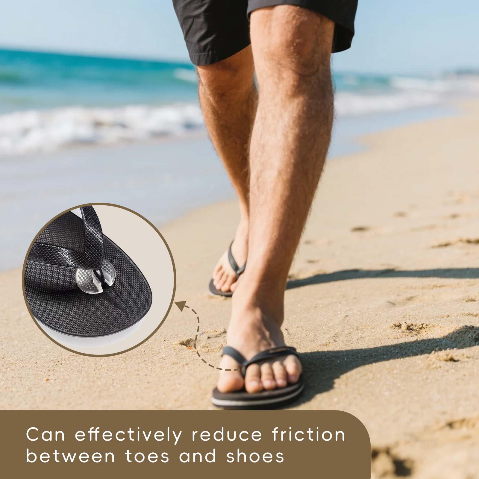 Protectores de Dedos pies 8 Unidades Protectores Transparentes para Chanclas 35mm Accesorios PU Antideslizantes y antirozaduras Uso Diario Vacaciones Verano
