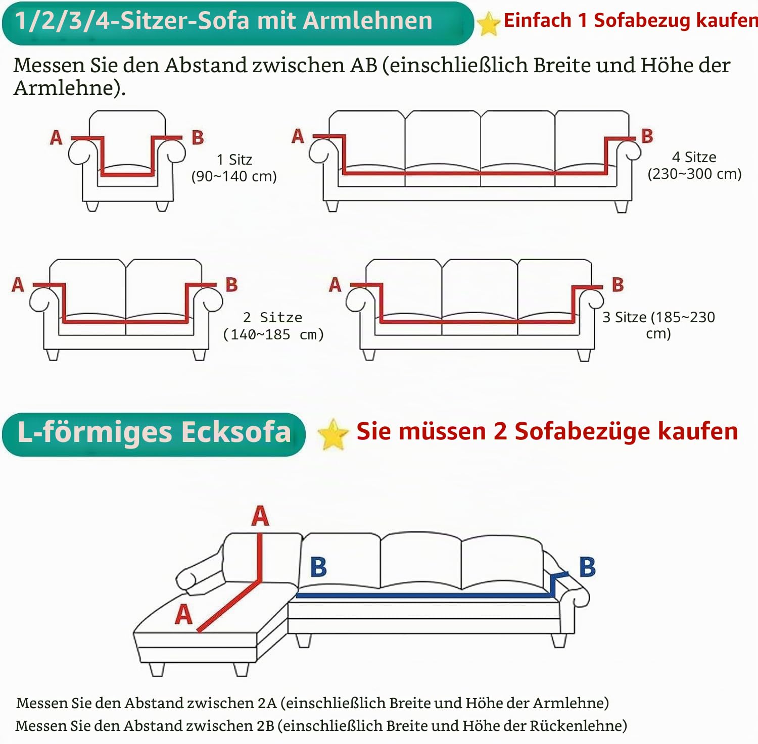 LINGKY Sofabezug Ecksofa L Form Stretch Samt Sofa Überzug Universal Couchbezug Für 1/2/3/4 Sitzer Waschbar Sofa Überwürfe (L Form Ecksofa Erfordert Zwei) - Sofabezug 3 Sitzer, Hellgrau