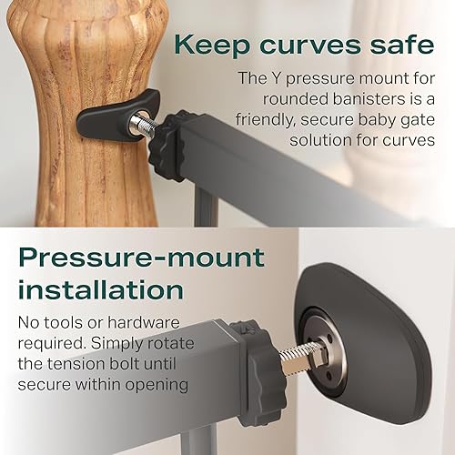 Miniatura 4 de Cumbor - Puerta de seguridad con cierre automático para bebé, de 46 cm, extra alta y ancha, duradera, apta para perros, para la casa, escaleras