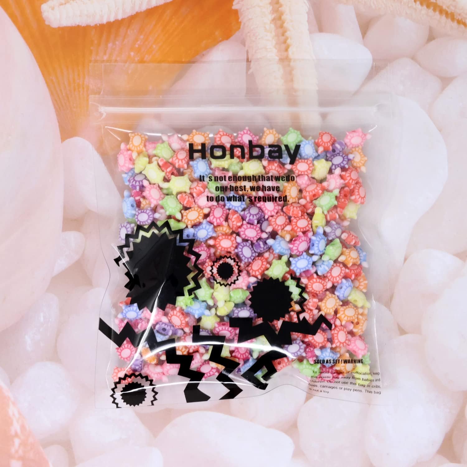 Honbay 100g (Approx.460pcs) Cute Acrylic Beads Mini Toutoise Sea Turtle Beads Marine Life Beads Candy Colors Spacer Beads Loose Beads for Jewelry Making and DIY Craft Accessories - Image 7