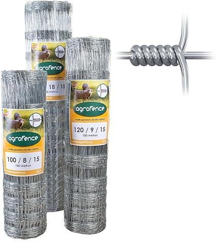 Malla Anudada Galvanizada - Cinegética | Rollo: 100m | Alto: 200cm | Diámetro: 34cm