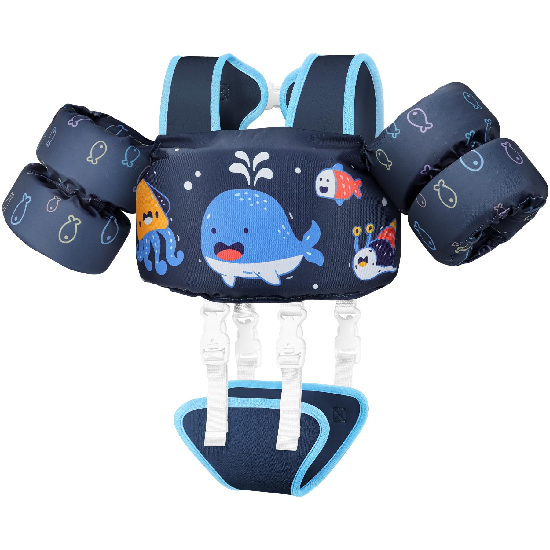 Photo 1 of Vvinca Toddler Swim Vest for Kids 13-30lbs Boys Girls Puddle Kid Jumper Toddlers Pool Floaties Jacket with Adjustable Crotch Strap Sleeves Shoulder for 1 2 3 Years Old Baby Infant Learn to Swimming