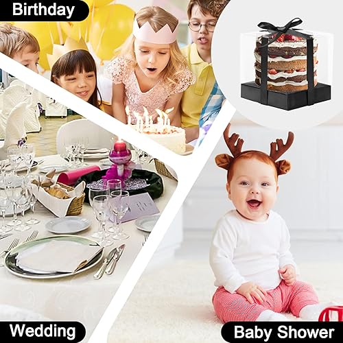 Miniatura 6 de Paquete de 12 cajas de plástico transparente para cupcakes, 3.5 pulgadas, contenedores individuales desechables individuales para cupcakes, caja con