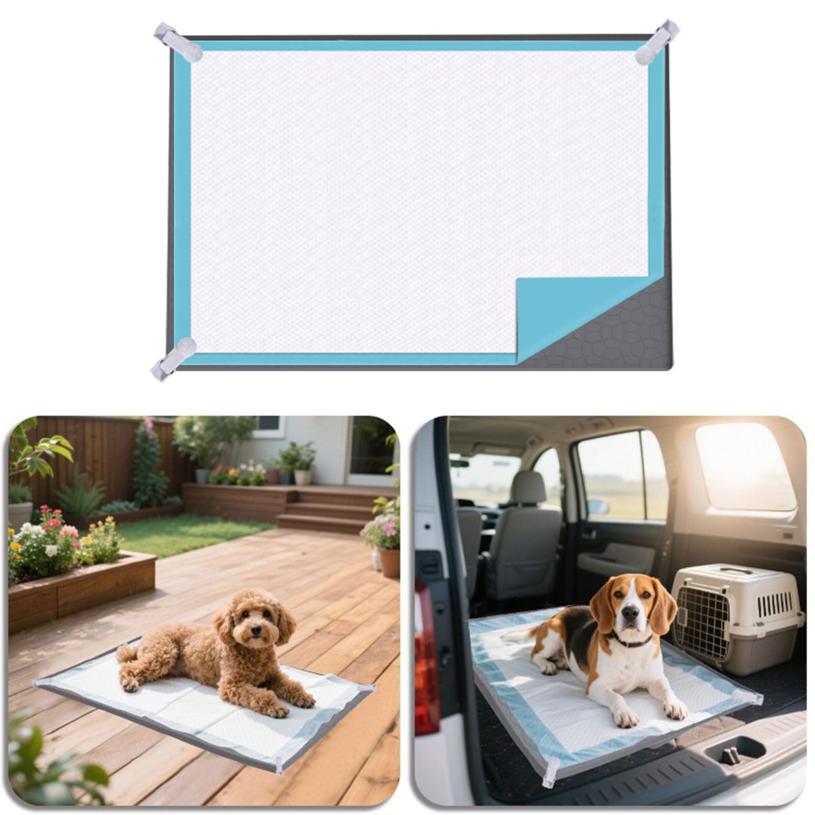 Alfombrilla de silicona lavable para orina de perro, a prueba de fugas, con clip antideslizante para cachorros y perros mayores, no tóxicas