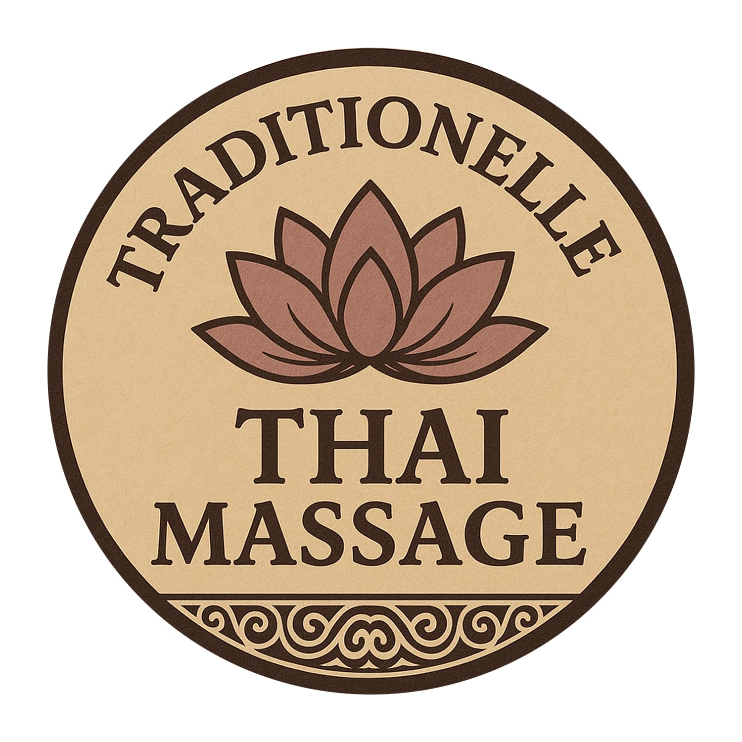 Digitaldruckaufkleber Klebefolie "Thai Massage" nach Wunsch | Größe frei wählbar | Folienaufkleber für ihr Schaufenster, Tür, etc. | DAF-126 (50 x 50 cm)