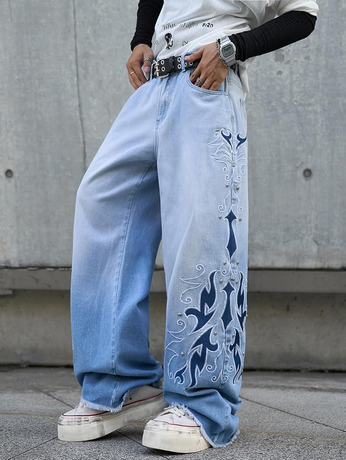 Baggy Jeans for Men Loose Fit Denim Trousers Y2k Casual Pants 2000s Streetwear - Image 4