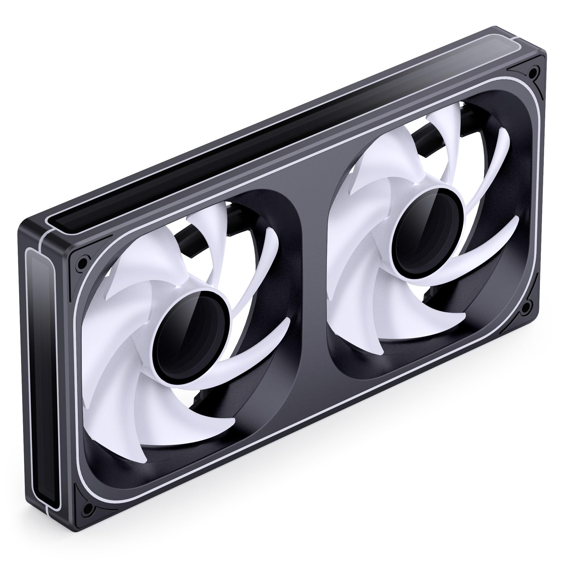 Jonsbo ZB-240 Ventilateur de boîtier ARGB PWM 240 mm avec design à cadre unique et effet miroir infini Noir