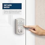 Weiser SmartCode Satin Nickel Keyless Entry Door Lock/Deadbolt Lock, 10-Button Keypad Door Lock with Backlit Keypad, Up to 50 User Codes Electronic Door Locks for Front Door, Traditional Home Décor