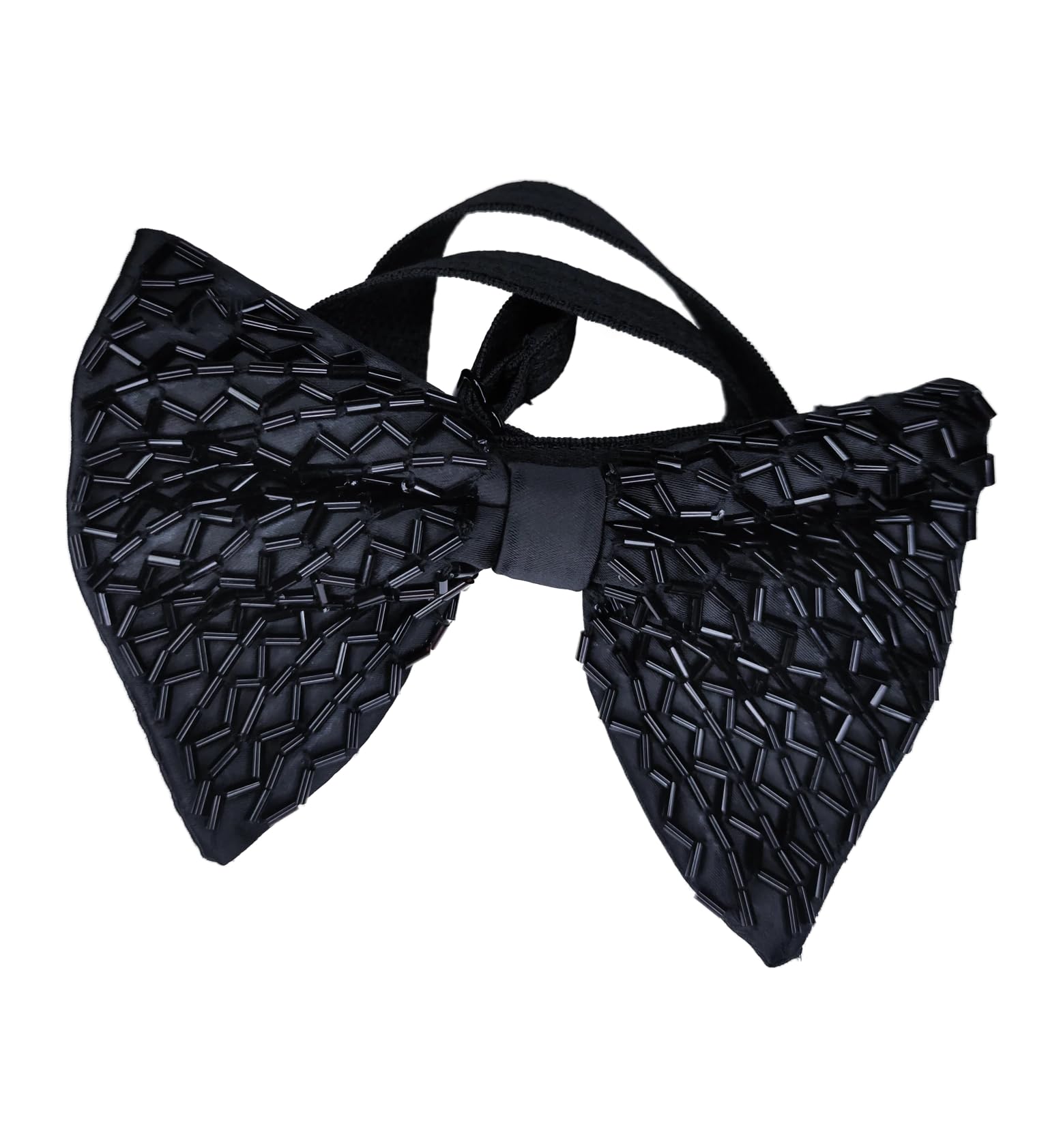 Men's Butterfly Embroidery design Black Bow Tie – Handmade Adjustable Tuxedo Accessory for Wedding, Party, Prom & Formal Events.-image-49