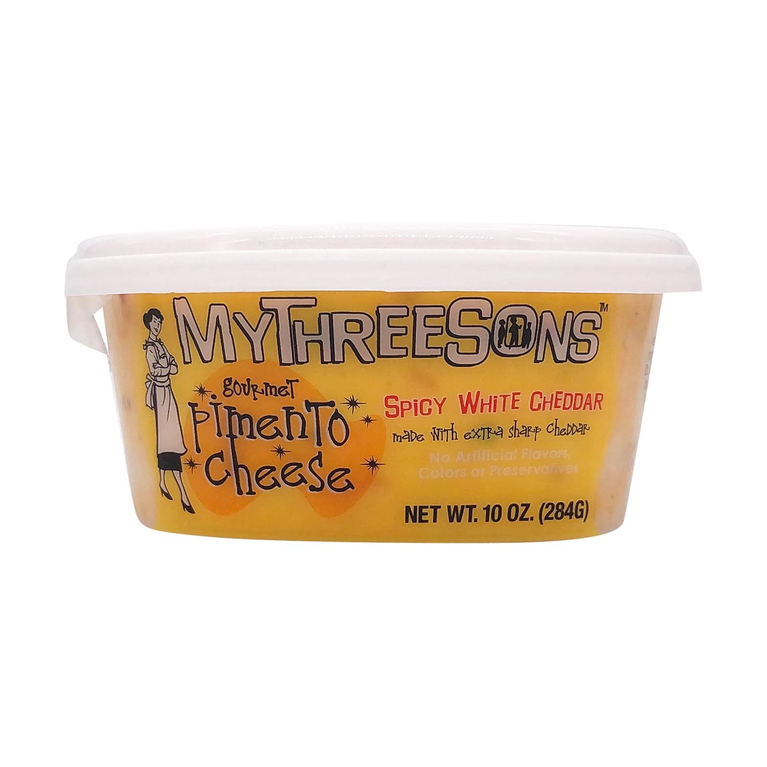 MYTHREESONS Spicy White Cheddar Pimento Cheese, 10 OZ