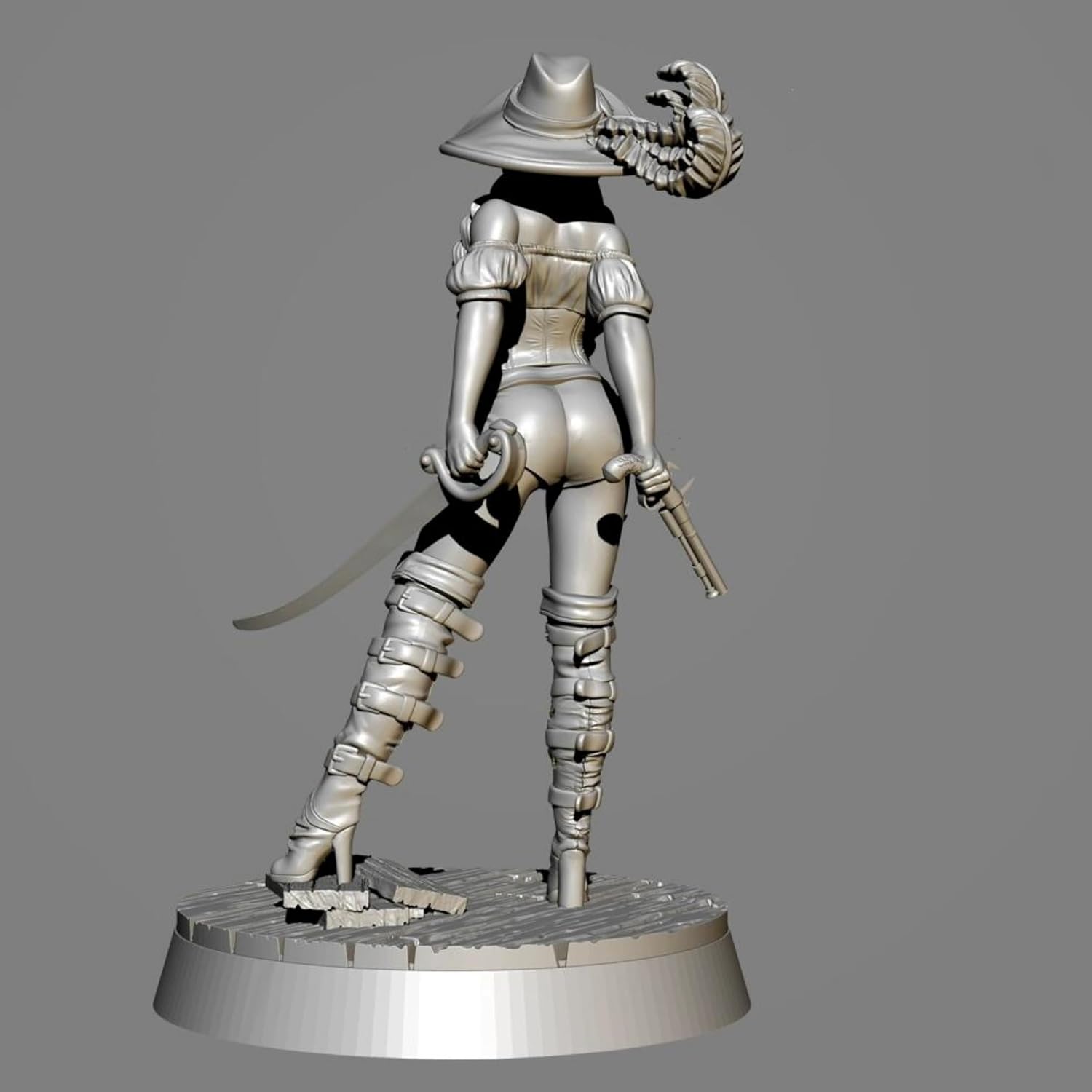 1/24 レジン製兵士モデルキット 古代女性戦士 ミニチュアレジンモデルキット (未塗装・未組立) (Cz7f-29)