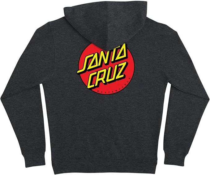 Amazon.com: SANTA CRUZ Youth Zip Up Hooded Sweatshirt Classic Dot Youth  Skate Zip Up Sweatshirt - Black, Size: Medium : Clothing, Shoes u0026 Jewelry