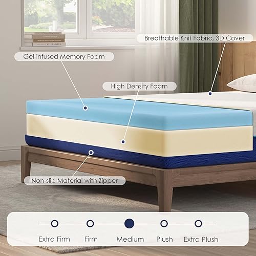 Miniatura 21 de Colchón de espuma viscoelástica de gel refrescante de 8 pulgadas tamaño Queen en una caja, firmeza media, certificado CertiPUR-US