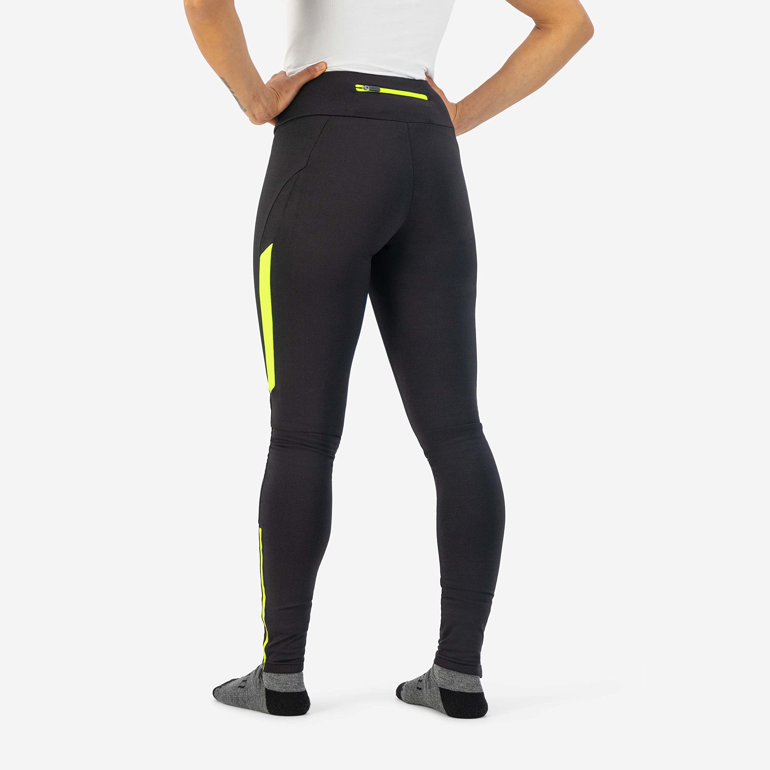 Rogelli Core Laufhose Damen - Lange Lauftight - Schwarz/Fluor - Größe M
