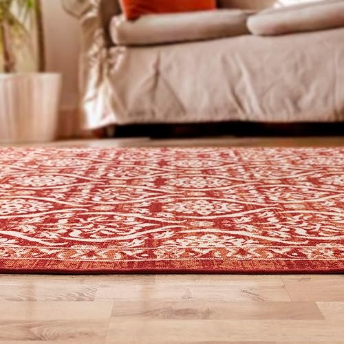 Miniatura 120 de Antep Rugs - Alfombras antideslizantes (antideslizante) 5 x 7 con parte trasera de goma floral geométrica de bajo perfil para interiores