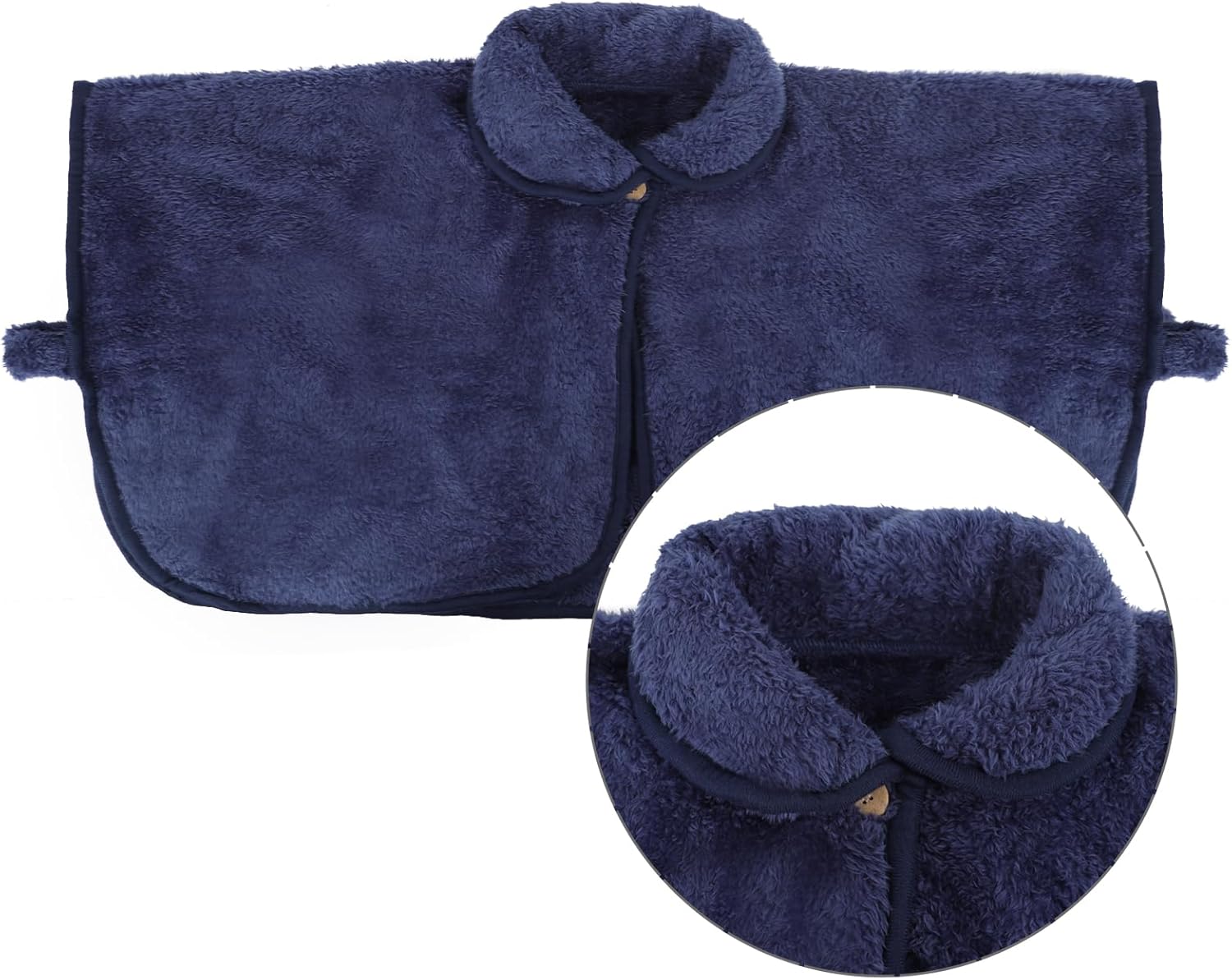 Women Girls Fleece Capelet Short Cloak Office Cape Warm Faux Fur Poncho Fall Winter Soft Shawl Outfit - Image 3