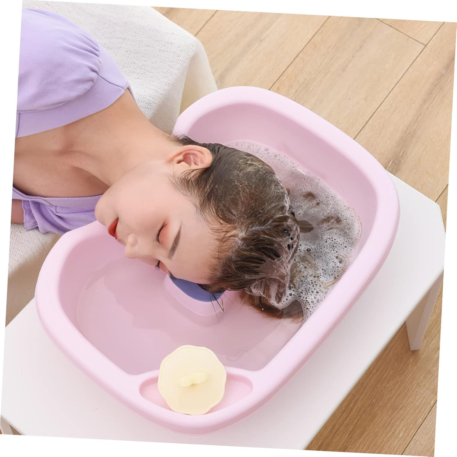 Convenient Lying Flat Shampoo Basin Portable Hair Washing Tray for Elderly Bedridden Easy Drainage