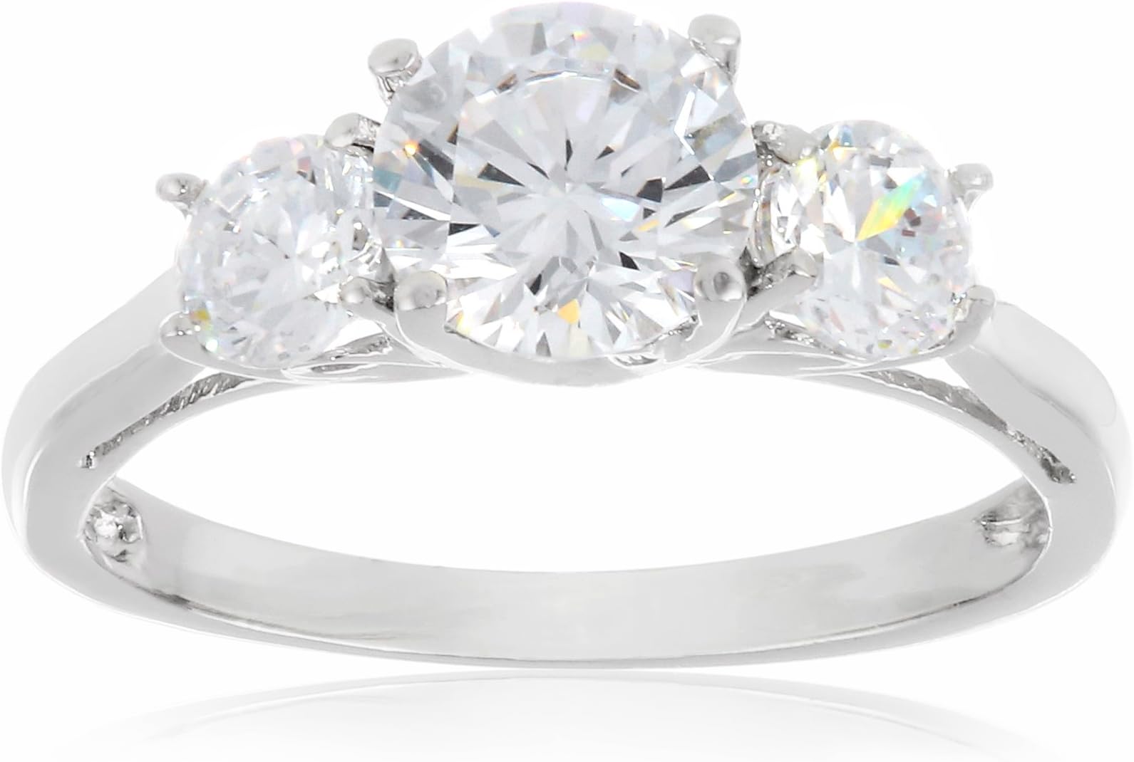 Diamond Veneer Triple Round Cubic-Zirconia Cut Ring