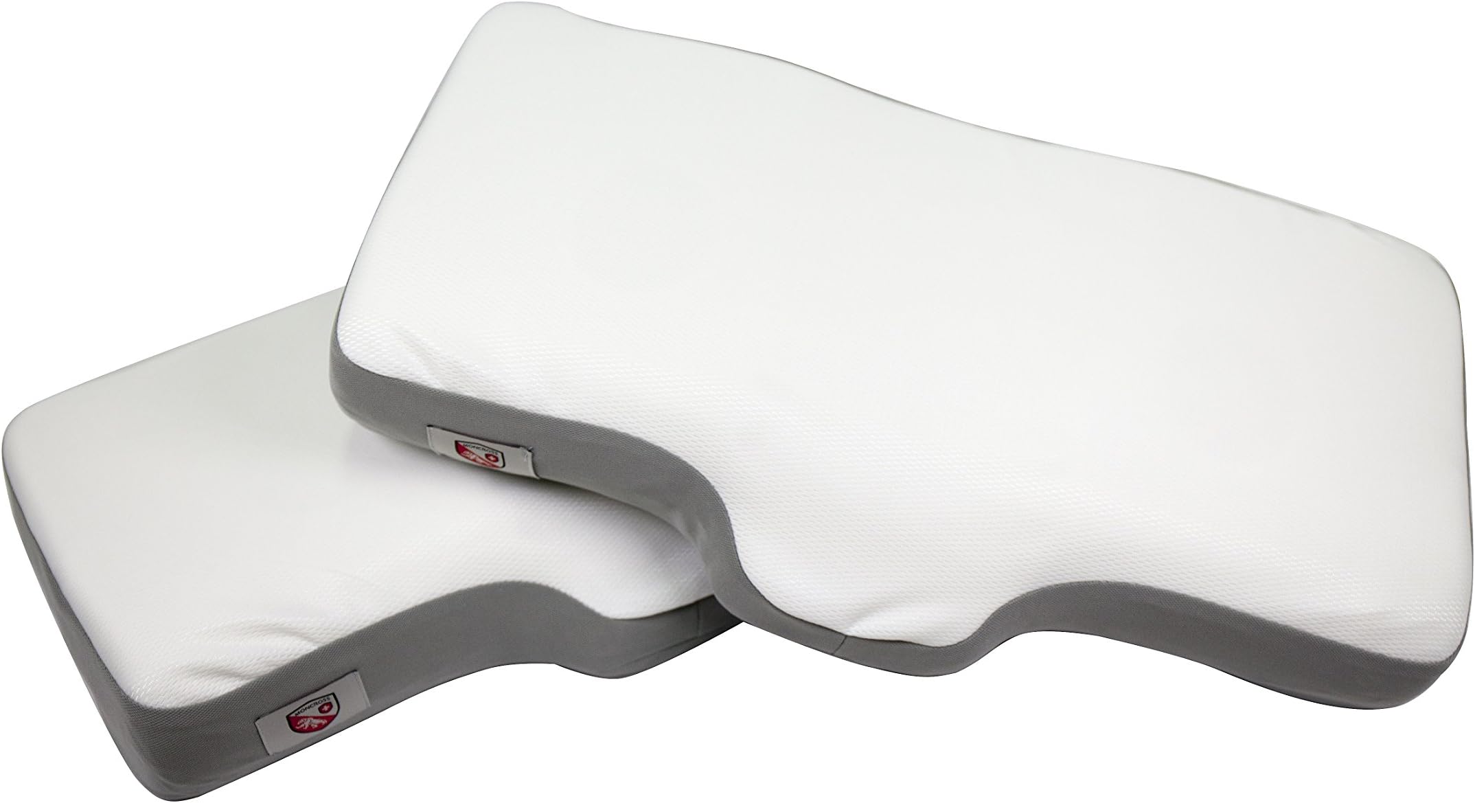 Moncross Functional Memory Foam Pillow - 2-Pack, Ergonomic Cervical Contour Pillow, Neck Support and Pain Relief, Removable and Washable Cover