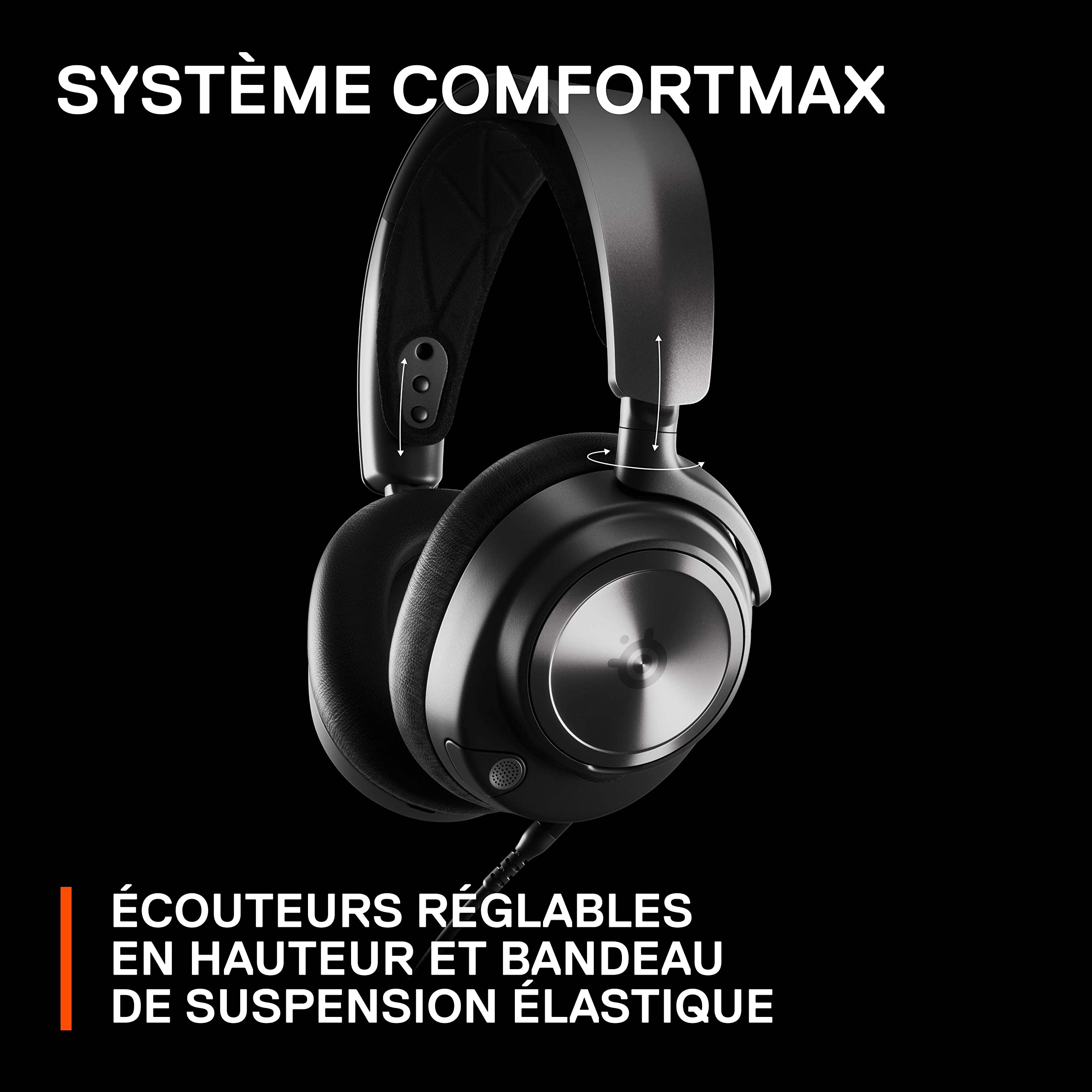 SteelSeries Arctis Nova Pro - Casque gaming multi-système - Son Hi-Res - Son spatial 360° - GameDAC Gen 2 - Micro ClearCast Gen 2 - PC, PS5, PS4, Switch