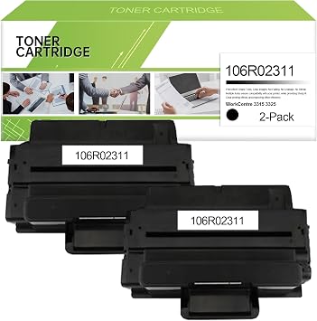 2-Pack Black Compatible 106R02311 Black High Capacity Toner Cartridge Replacement for Xerox WorkCentre 3315 3325 High Capacity Toner Cartridge. 2PK