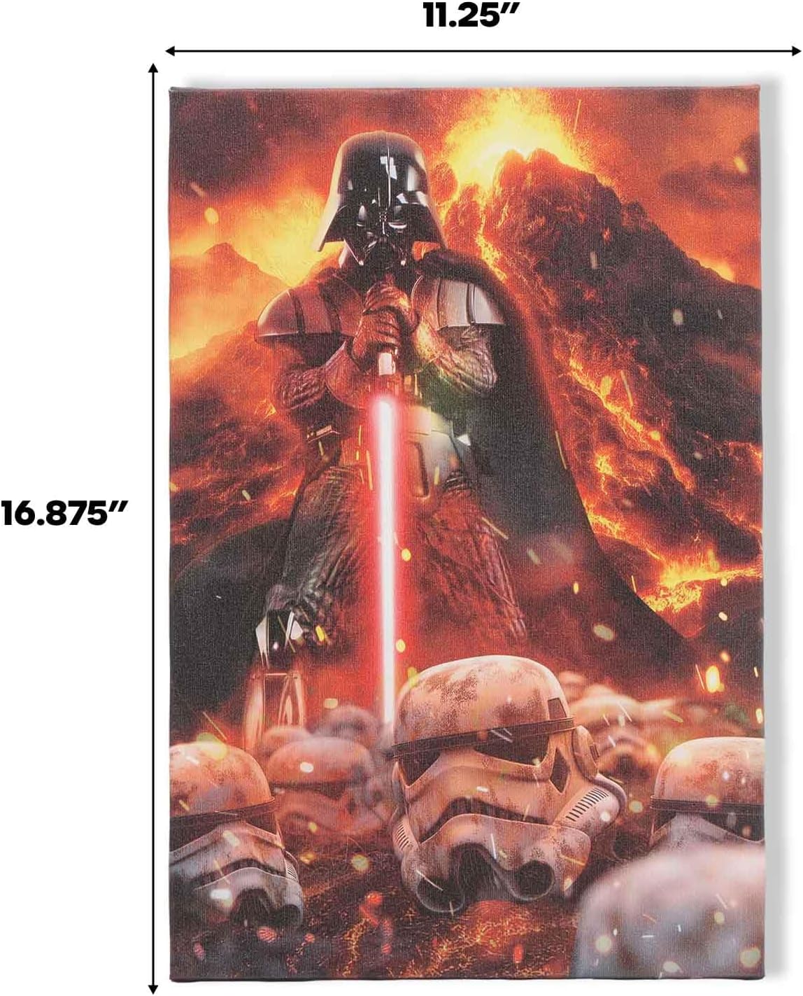 Open Road Brands Disney Star Wars Darth Vader Volcano Gallery Wrapped Canvas Wall Art - Striking Darth Vader Wall Decor for Home