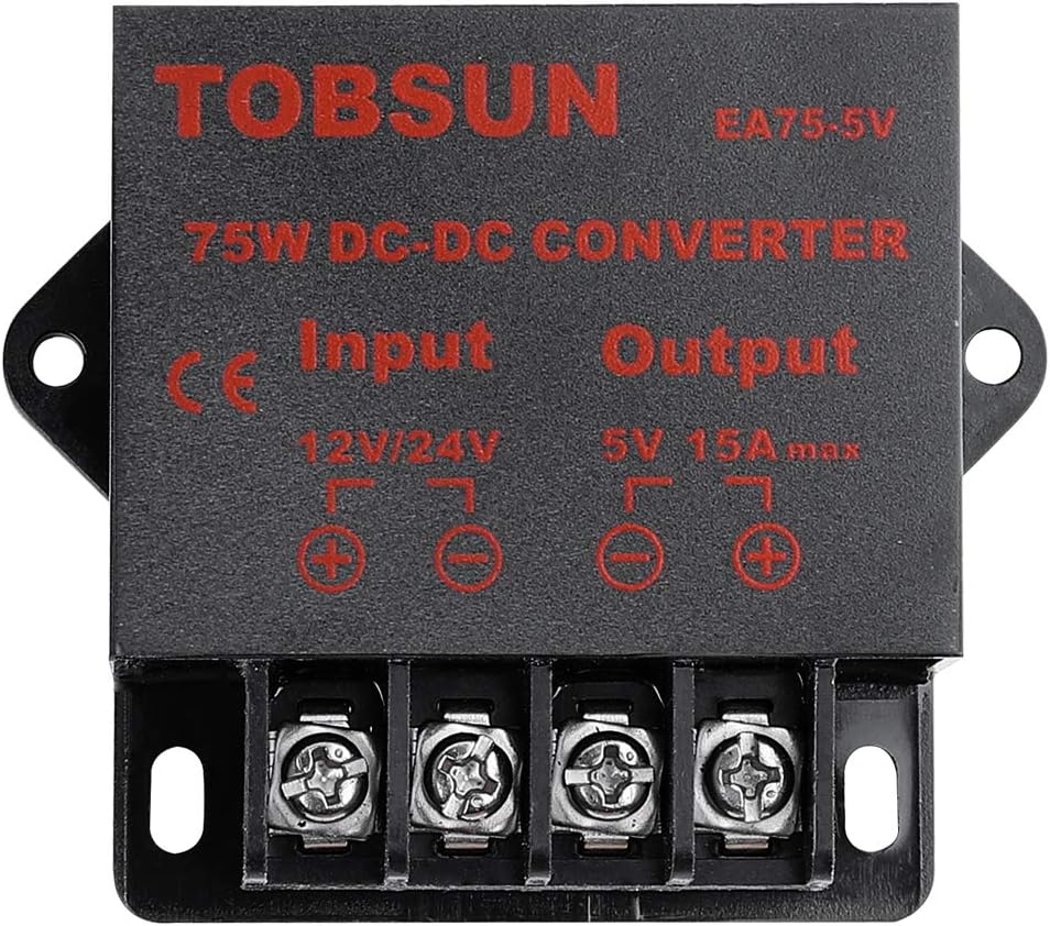 DC 12V 24V to DC 5V 10A, 5V 5A,12V 5A, 10A Power Converter Power Adapter 12V/24V to 5V 15A EA75-5V
