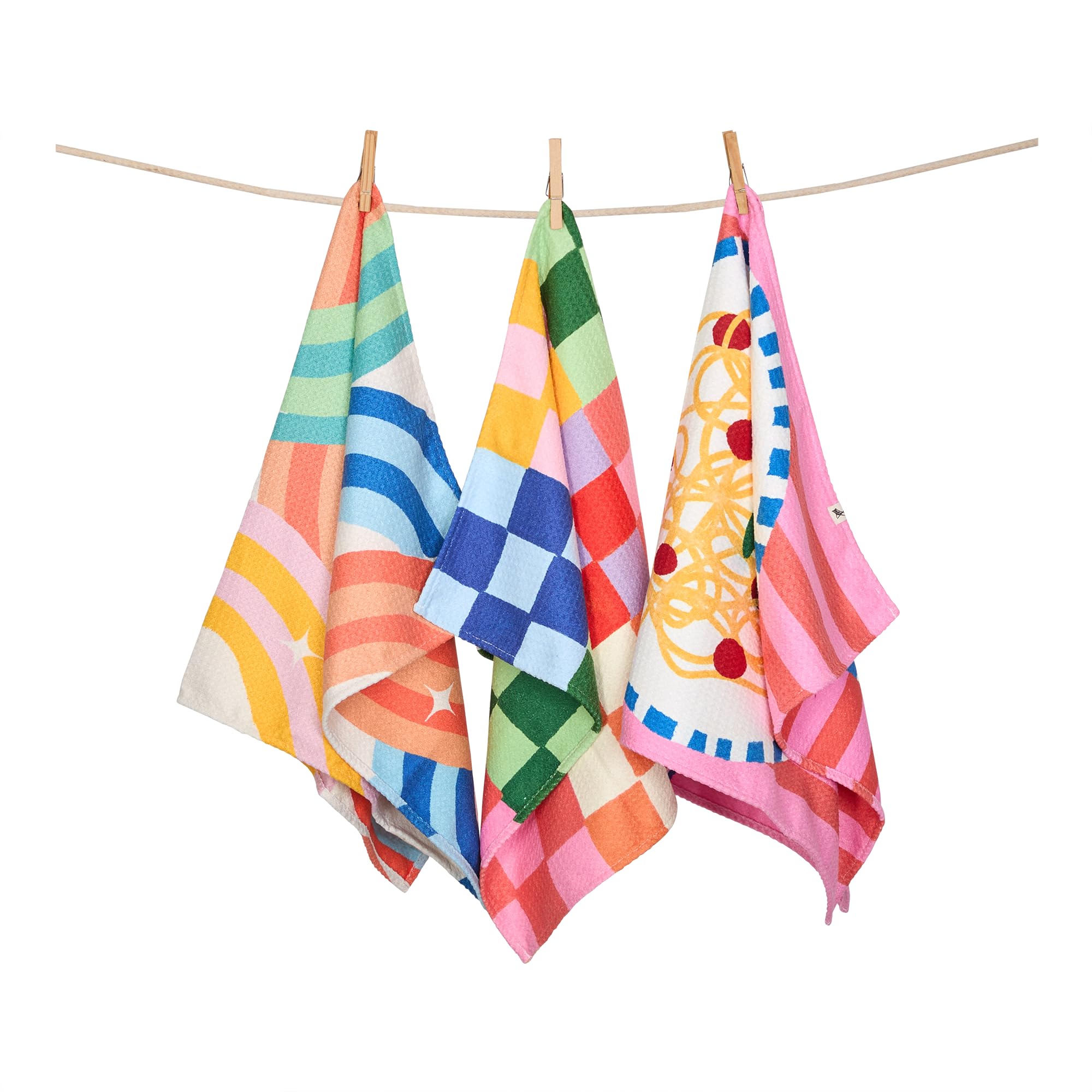 Dock & Bay Tea Towels - Quick-Drying Dish Towels in Thick Waffle Fabric - Medium Size 75x45cm, 29x17 - The Art of Dining - Set of 3
