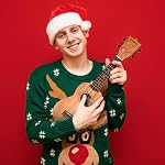 CAHAYA Soprano Ukulele 21 Inch Starter Kit Beginner with Gig Bag, Rainbow Strap, Scale stickers, for Both Adults and Kids, Mahogany CY0068