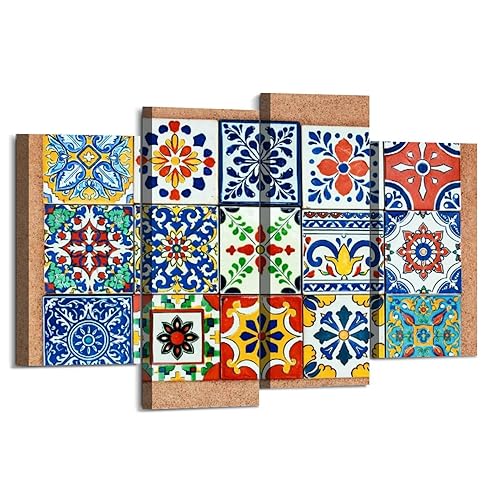 Talavera Handcrafted Mexican Ceramic Tile Pattern Canvas Wall Art Hanging