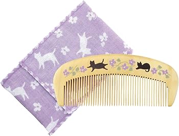 Amazon | くろちく 椿堂 潤いつげ櫛ケース付 花猫 ヘアブラシ 1