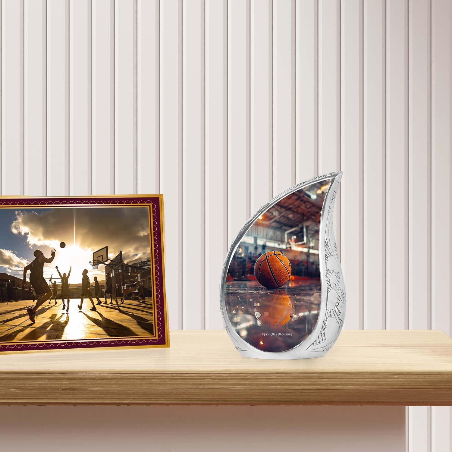 Basketball Urn - Tear Drop Urns - Urns for Ashes Adult Male - Adult Urns for Human Ashes Women - Funeral Urn (10 inch Pack of 1)