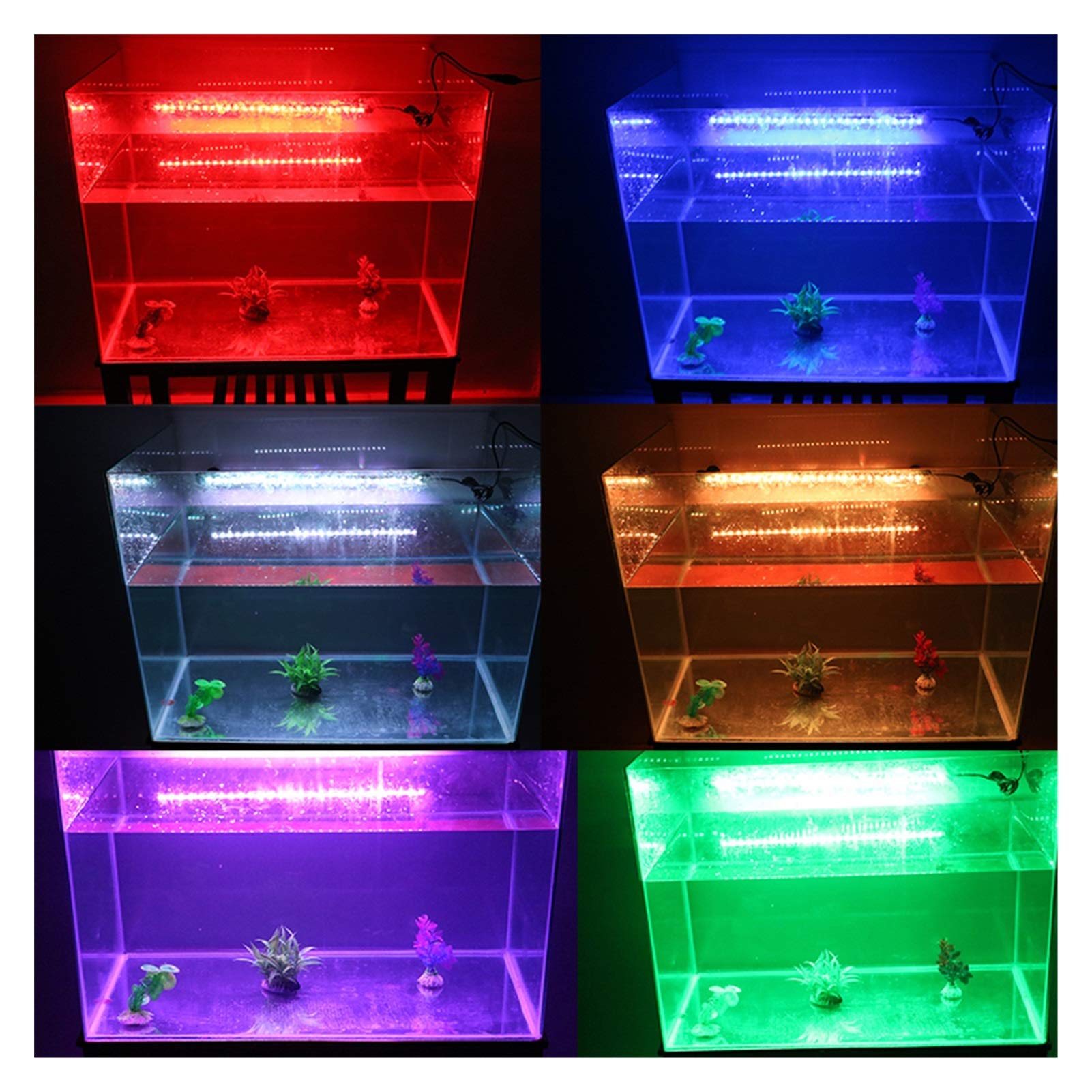 Luz de Acuario 18/28/38 / 48cm Iluminación de Acuario LED RGB Impermeable para Tanque de Peces Luz Subacuática Sumergible (Color : 28cm RGB with Remote)