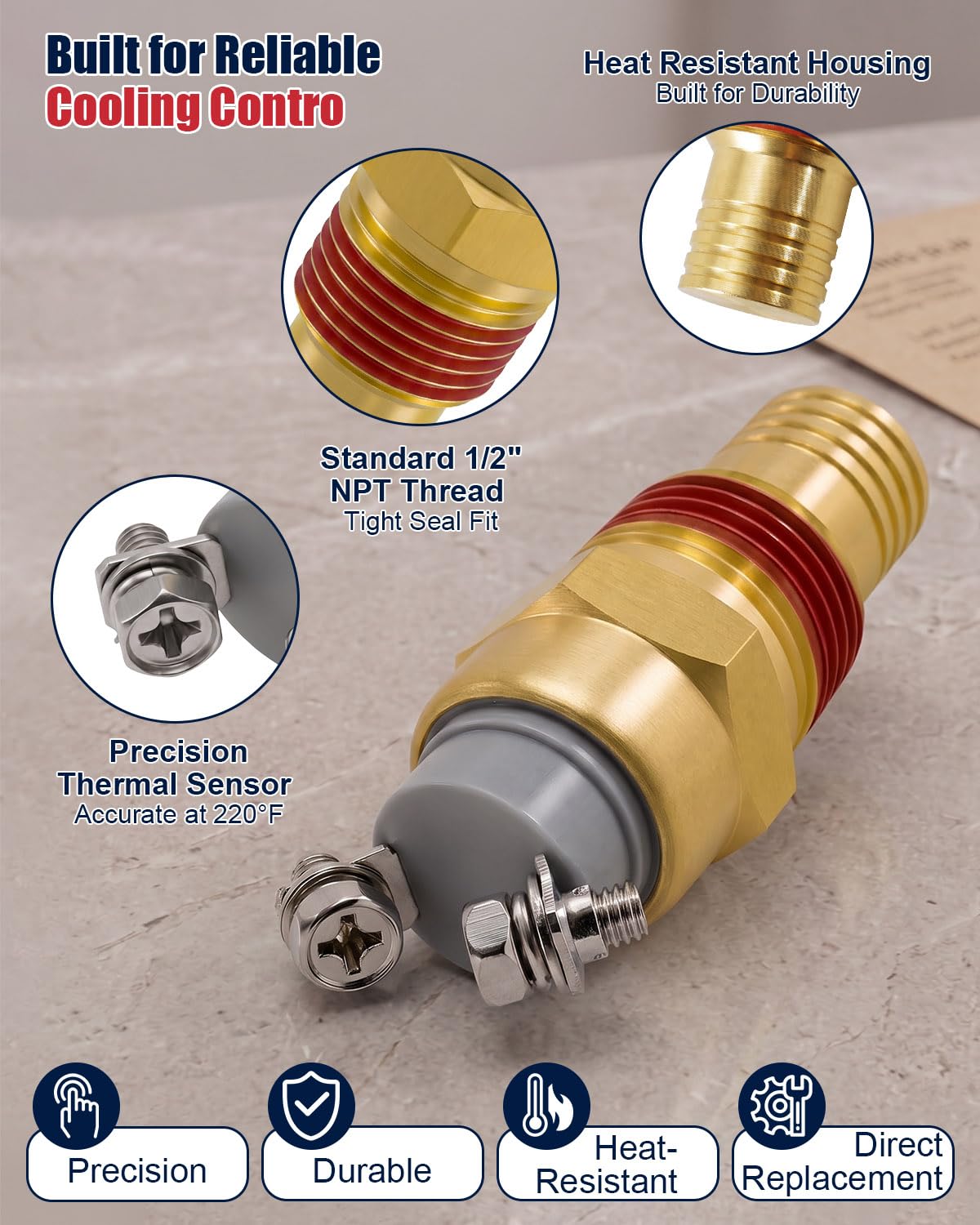 8037041P 220°F Temperature Switch Normally Open Replace 993626 8037041P