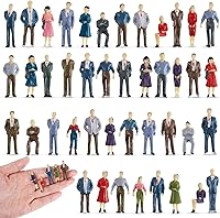 Vista 12 de Juexica 30 Piezas Figuras de Mini Personas 1:50 Escala Modelo de Trenes Arquitectónico Figuras de Personas Pintadas Figuras de Miniatura de Plástico