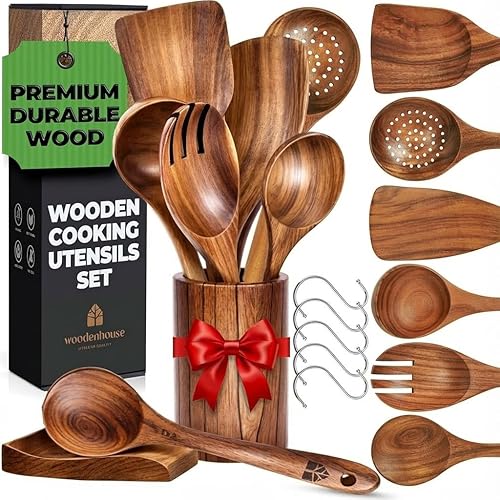 Wooden Utensil Set 8 Pcs – Sturdy & Easy to