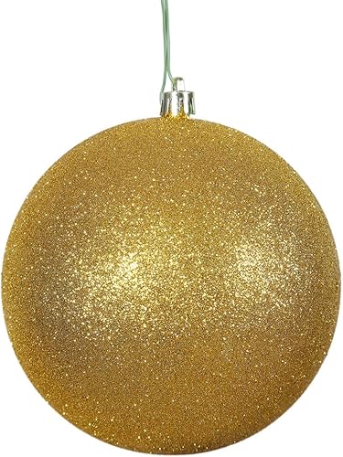 Miniatura 139 de Vickerman Esfera de adorno de Navidad de 10 pulgadas con acabado de caramelo, plástico inastillable, resistente a los rayos UV, decoración de árbol