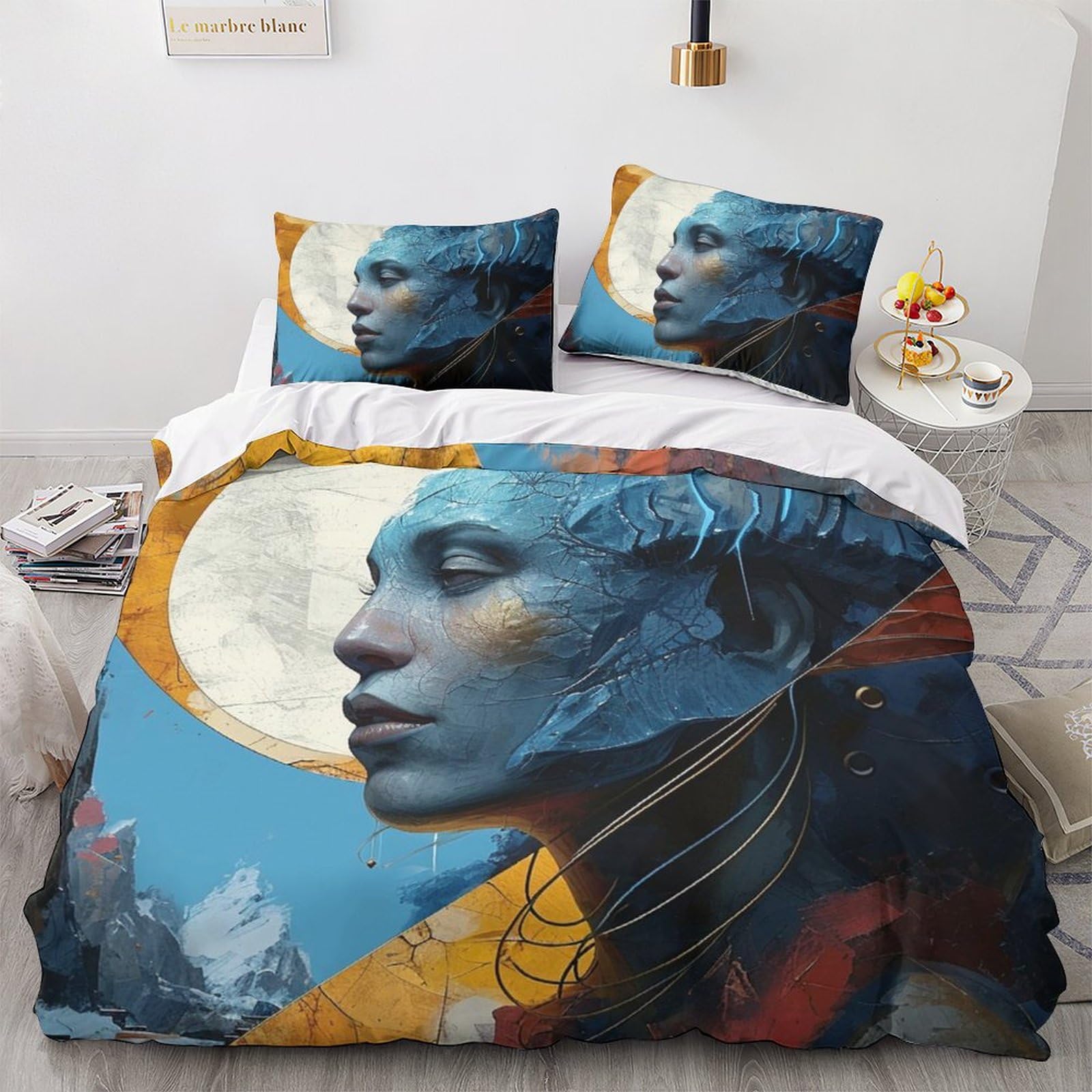 Housse de couette cyberpunk 200x200cm zip caché pour en finir avec les boutons