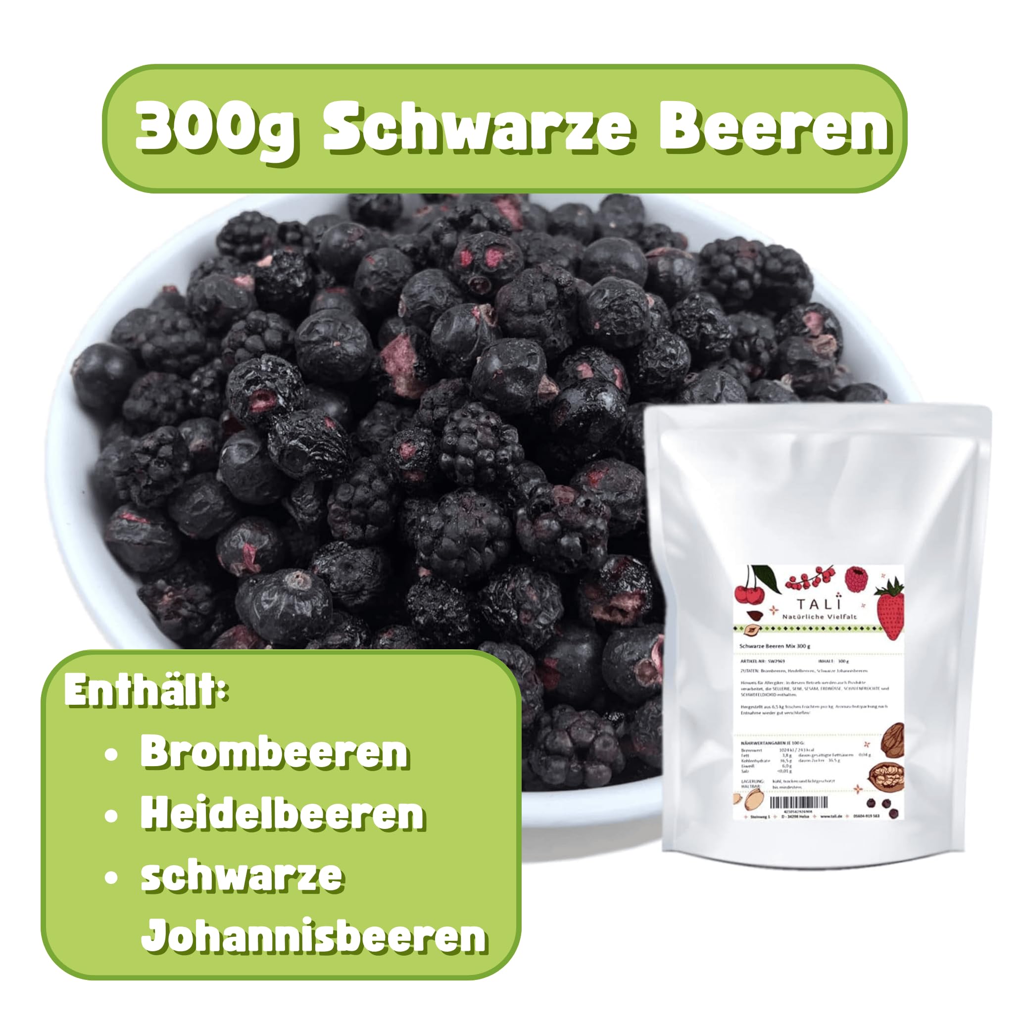 TALI Roter und Schwarzer Beeren Mix gefriergetrocknet Set