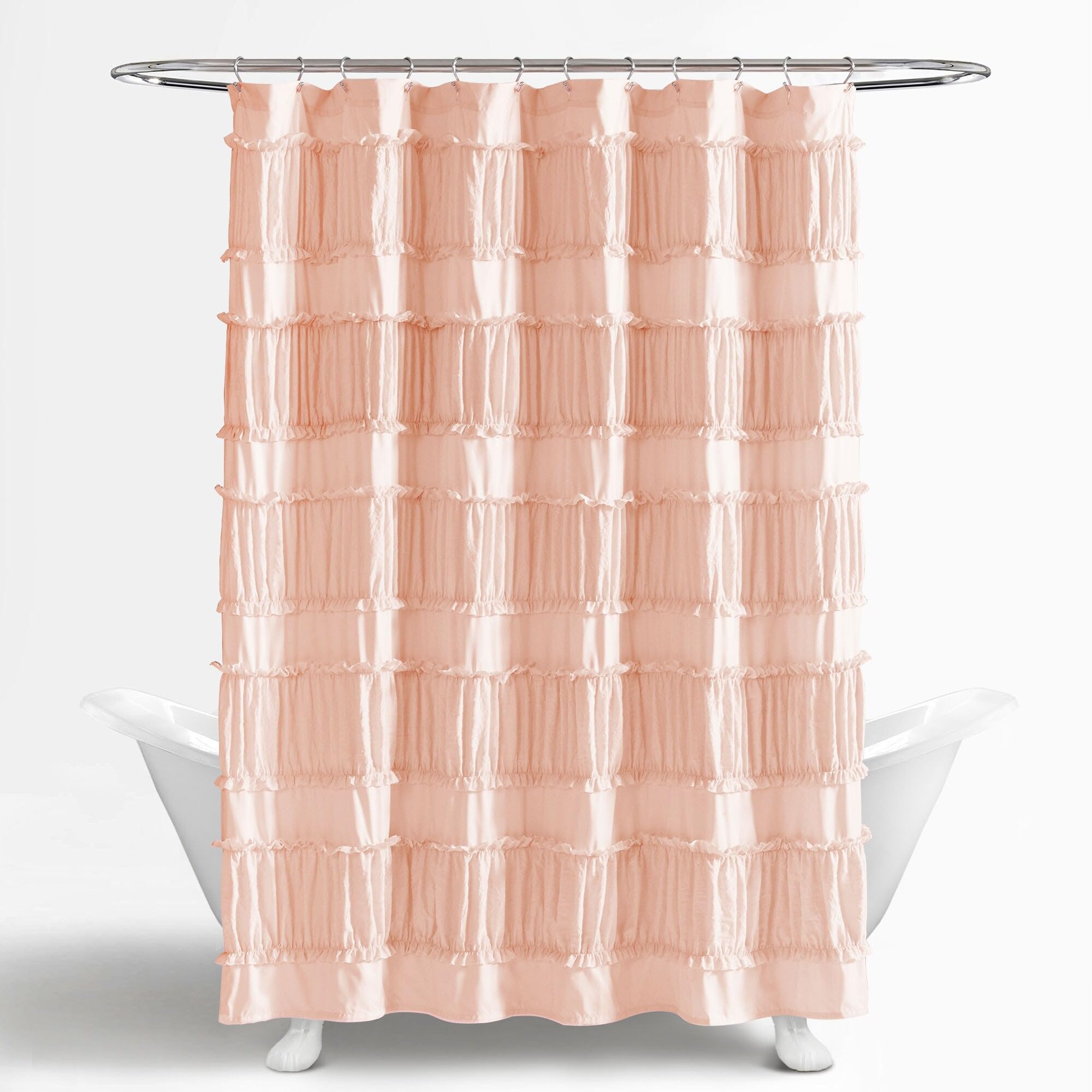 Lush Decor Rideau de Douche à Volants Nova Blush 183 x 183 cm