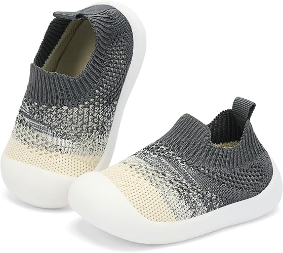 Baby Shoes & Socks - Non-Slip Soft Sole Slippers for Boys & Girls - Breathable Mesh Infant Sneakers