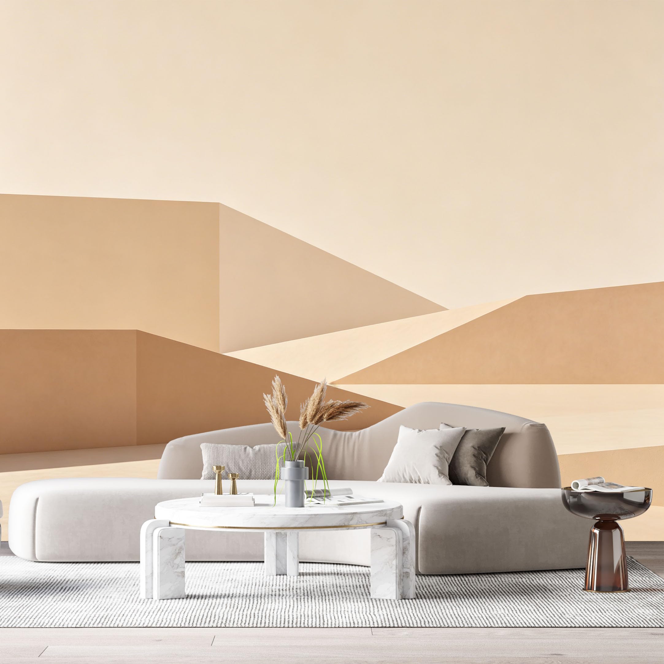 Custom Size Wall Murals Minimalist Geometric Abstract Sand Dunes Architecture SelfAdhesive Wall Fabric Removable Large Wallpaper for Photo Living Room