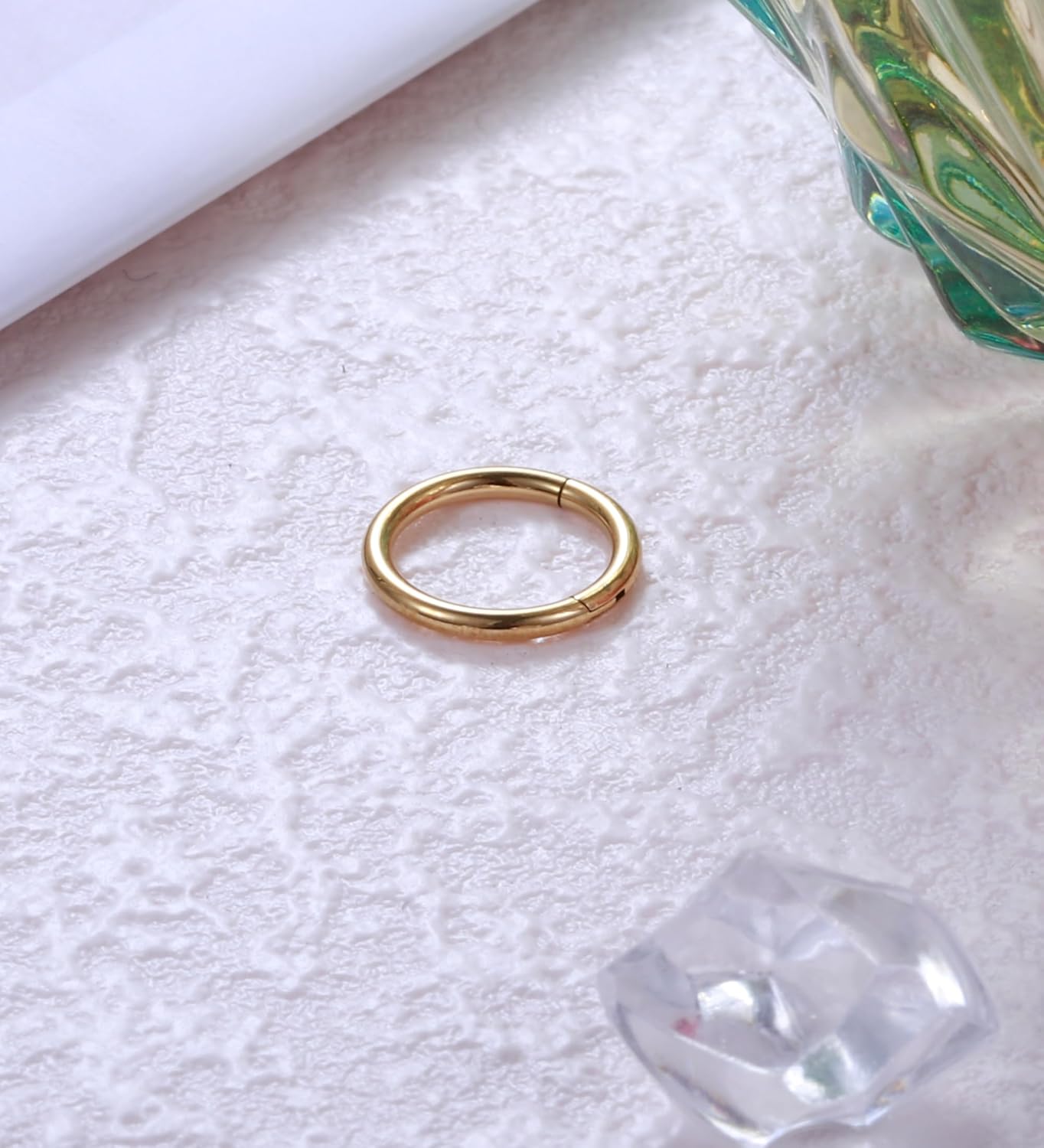 Titanium Nose Rings Hoops 16G 18G 20G Hinged Nose Piercing Hoop G23 Septum Click Nose Rings Lip Rook Lobe Tragus Helix Daith Conch Cartilage Hoop Earrings - Image 3