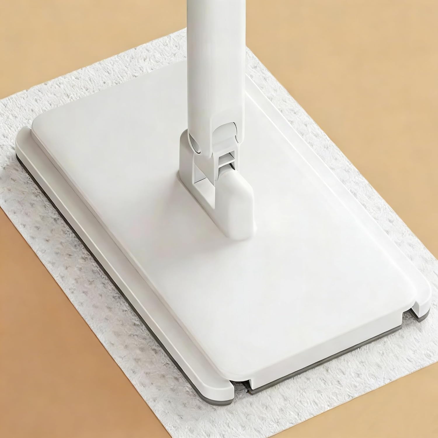 Snap Grip Mini Mop for Disposable Face Towel, Zero-Touch Attach & Remove Minimop, Extendable Lazy Mops for Bathroom, Mirror, Wood Floor, Reusable Snapgrip Mop Works with Tiny Cloth(48")