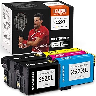 Anuncio Patrocinado - LemeroSuperx Cartuchos de tinta remanufacturados de repuesto para Epson 252 252XL T252XL Work for Wo...